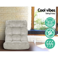 Thumbnail for Artiss Lounge Sofa Floor Recliner Futon Chaise Folding Couch Grey