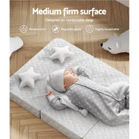 Thumbnail for Giselle Foldable Mattress Portacot Foam Mattresses Travel Cot Baby Bamboo Cover