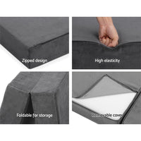 Thumbnail for Giselle Bedding Double Size Folding Foam Mattress Portable Bed Mat Velvet Dark Grey