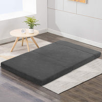 Thumbnail for Giselle Bedding Double Size Folding Foam Mattress Portable Bed Mat Velvet Dark Grey