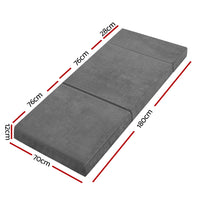 Thumbnail for Giselle Bedding Folding Foam Portable Mattress Grey