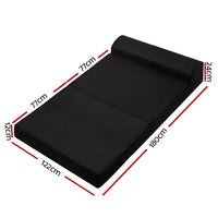 Thumbnail for Giselle Bedding Folding Foam Mattress Portable Double Sofa Bed Mat Air Mesh Fabric Black