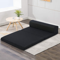 Thumbnail for Giselle Bedding Folding Foam Mattress Portable Double Sofa Bed Mat Air Mesh Fabric Black