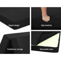 Thumbnail for Giselle Bedding Folding Foam Mattress Portable Single Sofa Bed Mat Air Mesh Fabric Black