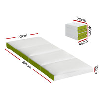 Thumbnail for Giselle Bedding Foldable Mattress 4-FOLD Folding Bed Mat Camping Single Green