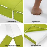 Thumbnail for Giselle Bedding Foldable Mattress 4-FOLD Folding Bed Mat Camping Single Green