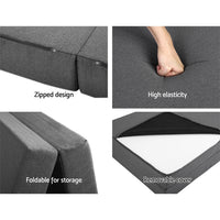 Thumbnail for Giselle Bedding Double Size Folding Foam Mattress Portable Bed Mat Dark Grey