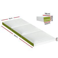 Thumbnail for Giselle Bedding Foldable Mattress Folding Bed Mat Camping Trifold Single Green