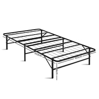 Thumbnail for Artiss Folding Bed Frame Metal Bed Base King Single Size Portable Black