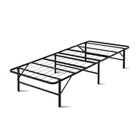 Thumbnail for Artiss Folding Bed Frame Single Metal Bed Base Portable Black