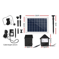 Thumbnail for Gardeon Solar Pond Pump with Battery Kit LED Lights 6.6FT