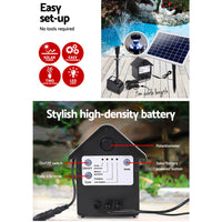 Thumbnail for Gardeon Solar Pond Pump with Battery Kit LED Lights 6.6FT