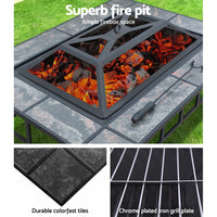 Thumbnail for Fire Pit BBQ Grill Stove Table Ice Pits Patio Fireplace Heater 3 IN 1