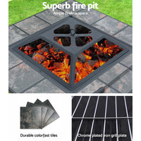 Thumbnail for Fire Pit BBQ Grill Smoker Table Outdoor Garden Ice Pits Wood Firepit