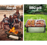 Thumbnail for Grillz Fire Pit BBQ Outdoor Camping Portable Patio Heater Folding Packed Steel