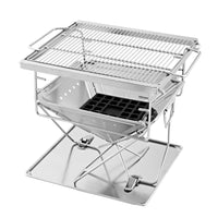 Thumbnail for Grillz Camping Fire Pit BBQ Portable Folding Stainless Steel Stove Outdoor Pits