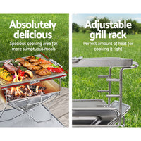 Thumbnail for Grillz Camping Fire Pit BBQ Portable Folding Stainless Steel Stove Outdoor Pits