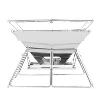 Thumbnail for Grillz Camping Fire Pit BBQ 2-in-1 Grill Smoker Outdoor Portable Stainless Steel