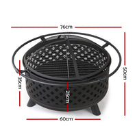 Thumbnail for Fire Pit BBQ Grill Smoker Portable Outdoor Fireplace Patio Heater Pits 30