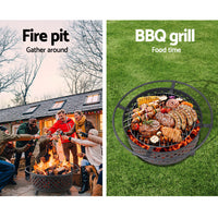 Thumbnail for Fire Pit BBQ Grill Smoker Portable Outdoor Fireplace Patio Heater Pits 30