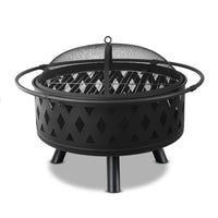 Thumbnail for Fire Pit BBQ Charcoal Grill Ring Portable Outdoor Kitchen Fireplace 32