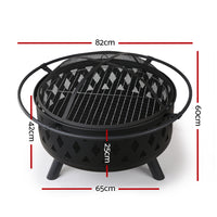 Thumbnail for Fire Pit BBQ Charcoal Grill Ring Portable Outdoor Kitchen Fireplace 32