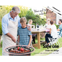 Thumbnail for Fire Pit BBQ Charcoal Grill Ring Portable Outdoor Kitchen Fireplace 32