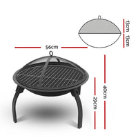 Thumbnail for Fire Pit BBQ Charcoal Smoker Portable Outdoor Camping Pits Patio Fireplace 22