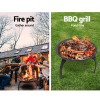 Thumbnail for Fire Pit BBQ Charcoal Smoker Portable Outdoor Camping Pits Patio Fireplace 22