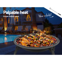 Thumbnail for Fire Pit BBQ Charcoal Smoker Portable Outdoor Camping Pits Patio Fireplace 22