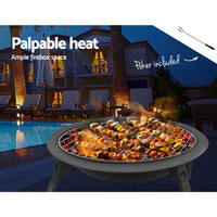 Thumbnail for Fire Pit BBQ Charcoal Grill Smoker Portable Outdoor Camping Garden Pits 30