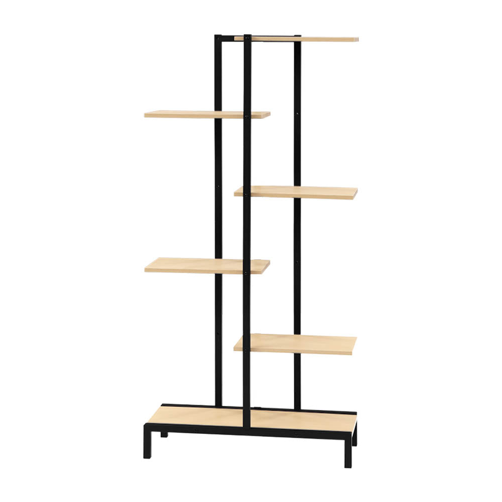 Artiss 6-tier Indoor Outdoor Metal Wood Plant Stand Garden Shelf Garden Display