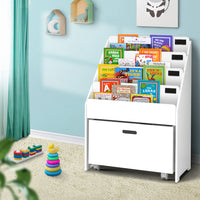 Thumbnail for Keezi Kids Bookshelf Storage Organiser Bookcase Drawers Children Display Shelf