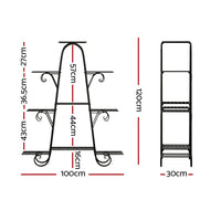 Thumbnail for Artiss Plant Stand Outdoor Indoor Metal Flower Pots Rack Corner Shelf Black