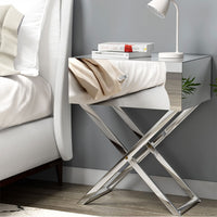 Thumbnail for Artiss Mirrored Bedside Table Drawers Side Table Storage Nightstand Silver MOCO