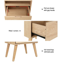 Thumbnail for Artiss Bedside Table Drawers Side Table Shelf Storage Cabinet Nightstand GORR