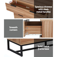 Thumbnail for Artiss 4 Chest of Drawers Cabinet Dresser Table Tallboy Storage Bedroom Rust Oak