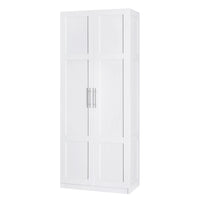 Thumbnail for Artiss 2 Door Wardrobe Bedroom Cupboard Closet Storage Cabinet Organiser White