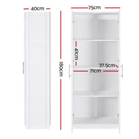 Thumbnail for Artiss 2 Door Wardrobe Bedroom Cupboard Closet Storage Cabinet Organiser White