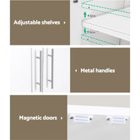 Thumbnail for Artiss 2 Door Wardrobe Bedroom Cupboard Closet Storage Cabinet Organiser White