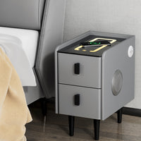 Thumbnail for Artiss Smart Bedside Table 2 Drawers with Wireless Charging Ports LED Grey AIDA