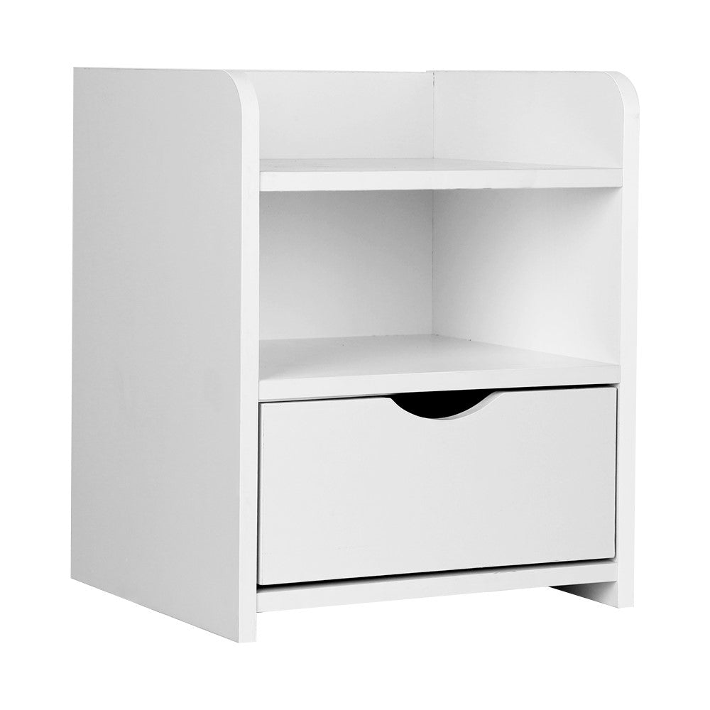 Artiss Bedside Table Drawer - White