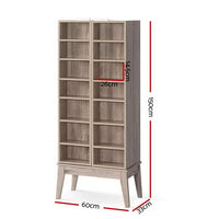 Thumbnail for Artiss CD DVD Media Storage Display Shelf Folding Cabinet Bookshelf Bluray Rack Oak