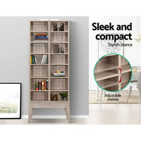 Thumbnail for Artiss CD DVD Media Storage Display Shelf Folding Cabinet Bookshelf Bluray Rack Oak