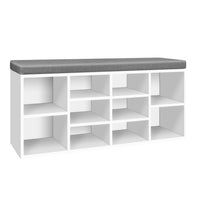 Thumbnail for Artiss Fabric Shoe Bench with Storage Cubes - White