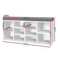 Thumbnail for Artiss Fabric Shoe Bench with Storage Cubes - White