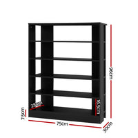 Thumbnail for Artiss Shoe Cabinet Shoes Organiser Storage Rack 30 Pairs Black Shelf Wooden