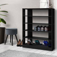 Thumbnail for Artiss Shoe Cabinet Shoes Organiser Storage Rack 30 Pairs Black Shelf Wooden