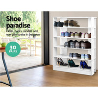 Thumbnail for Artiss 6-Tier Shoe Rack Cabinet - White