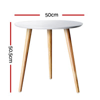 Thumbnail for Artiss Coffee Table Round Side End Tables Bedside Furniture Wooden Scandinavian